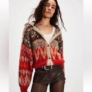 NWOT FREE PEOPLE Delfina Brushed Cardi L